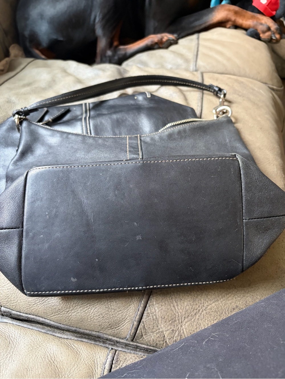 Coach Black Leather Shoulder Hobo Bag - Picture 4 of 5